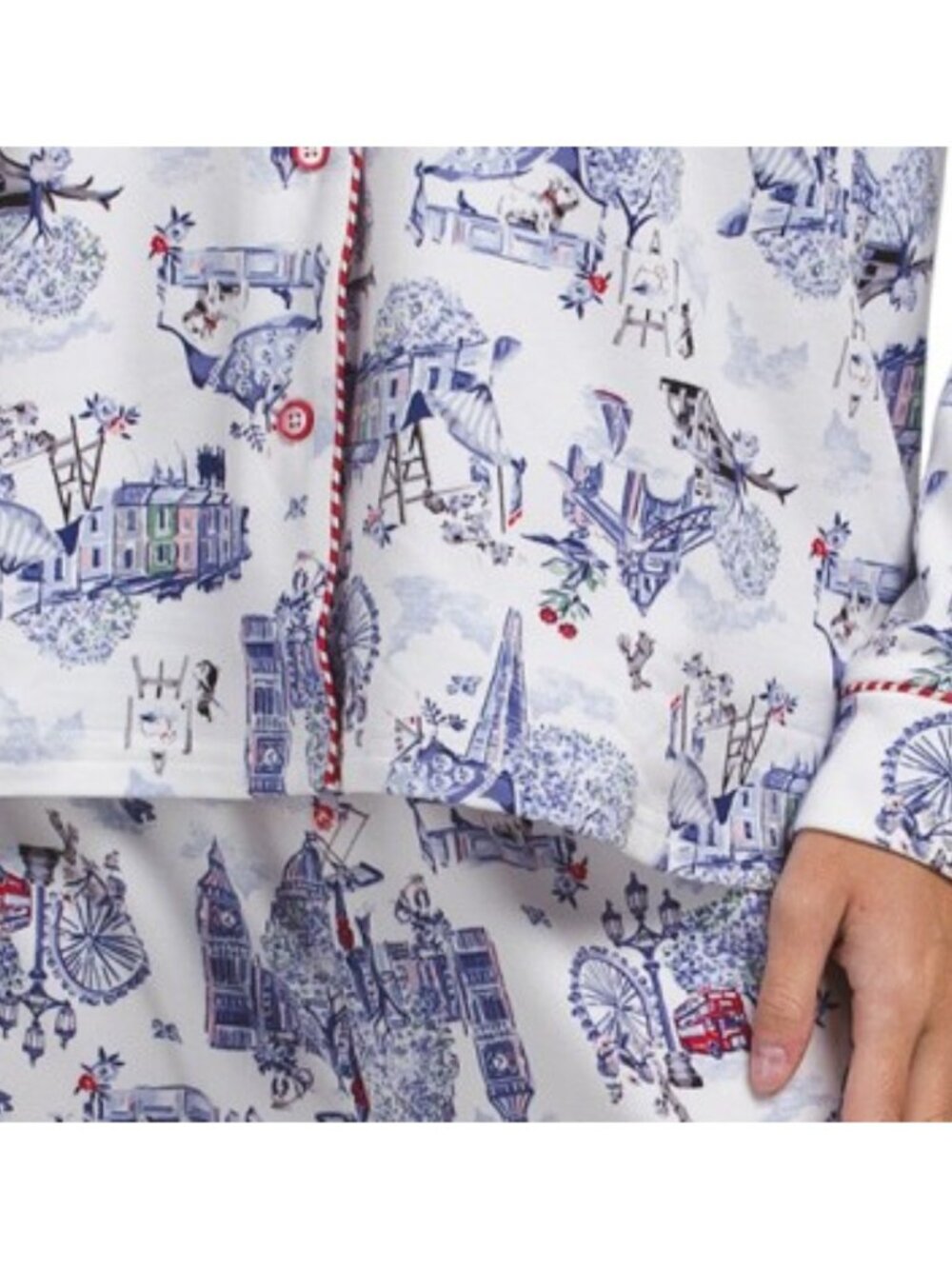CATH KIDSTON 2pc London Toile Long Sleeve Notch Collar Pajama Set - Picture 4 of 4
